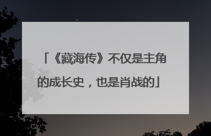 《藏海传》不仅是主角的成长史，也是肖战的