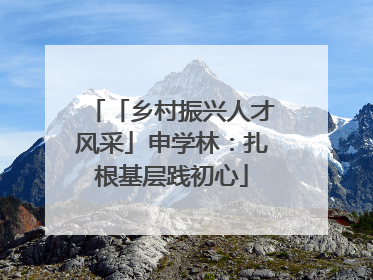 「乡村振兴人才风采」申学林：扎根基层践初心