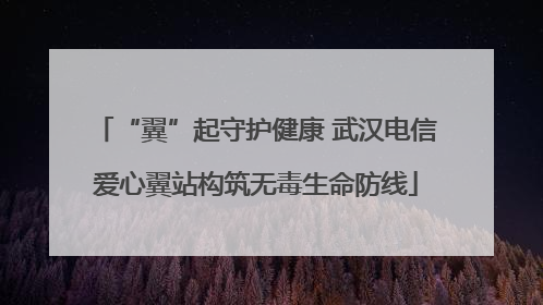 “翼”起守护健康 武汉电信爱心翼站构筑无毒生命防线