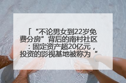 “不论男女到22岁免费分房”背后的南村社区：固定资产超20亿元，投资的影视基地被称为“山村好莱坞”