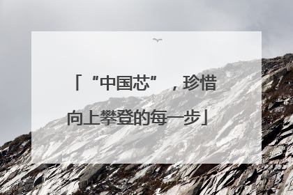“中国芯”，珍惜向上攀登的每一步