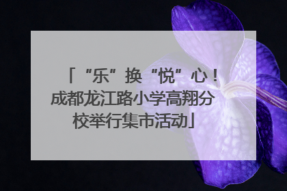 “乐”换“悦”心！成都龙江路小学高翔分校举行集市活动