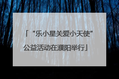 “乐小星关爱小天使”公益活动在濮阳举行