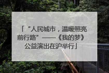 “人民城市，温暖照亮前行路”——《我的梦》公益演出在沪举行