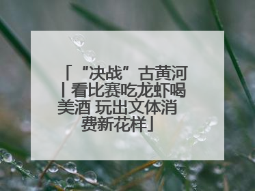 “决战”古黄河丨看比赛吃龙虾喝美酒 玩出文体消费新花样