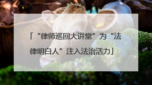 “律师巡回大讲堂”为“法律明白人”注入法治活力