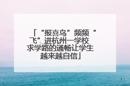 “报喜鸟”频频“飞”进杭州一学校 求学路的通畅让学生越来越自信