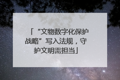 “文物数字化保护战略”写入法规，守护文明需担当
