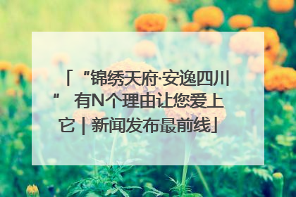 “锦绣天府·安逸四川” 有N个理由让您爱上它｜新闻发布最前线