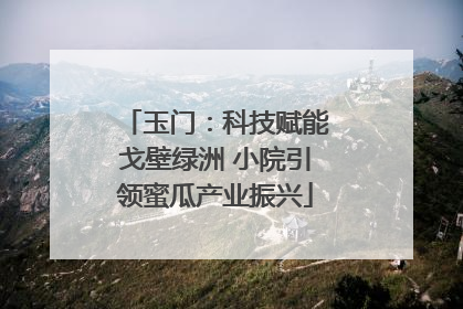 玉门：科技赋能戈壁绿洲 小院引领蜜瓜产业振兴
