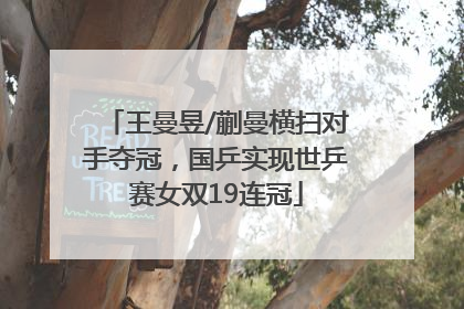 王曼昱/蒯曼横扫对手夺冠，国乒实现世乒赛女双19连冠