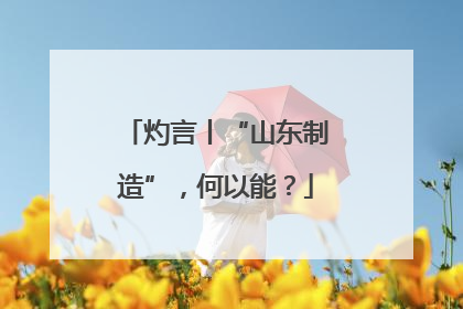 灼言丨“山东制造”，何以能？