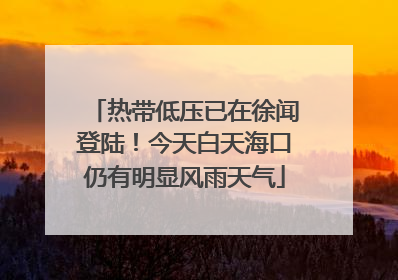 热带低压已在徐闻登陆！今天白天海口仍有明显风雨天气