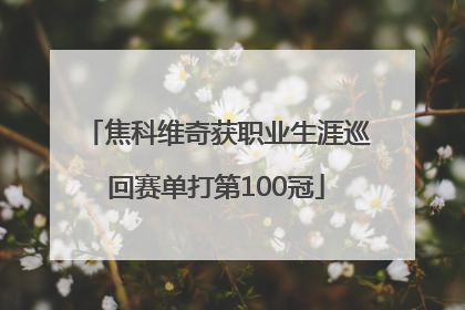 焦科维奇获职业生涯巡回赛单打第100冠