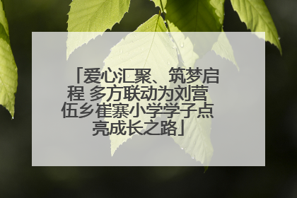 爱心汇聚、筑梦启程 多方联动为刘营伍乡崔寨小学学子点亮成长之路