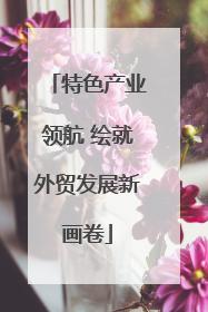 特色产业领航 绘就外贸发展新画卷