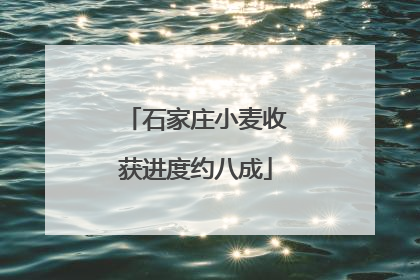 石家庄小麦收获进度约八成