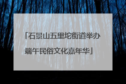 石景山五里坨街道举办端午民俗文化嘉年华