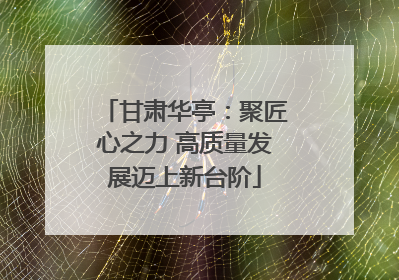甘肃华亭：聚匠心之力 高质量发展迈上新台阶
