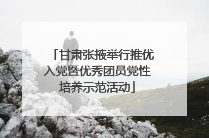 甘肃张掖举行推优入党暨优秀团员党性培养示范活动