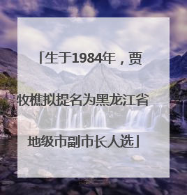 生于1984年，贾牧樵拟提名为黑龙江省地级市副市长人选