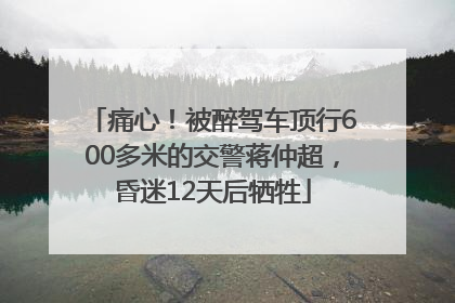 痛心！被醉驾车顶行600多米的交警蒋仲超，昏迷12天后牺牲