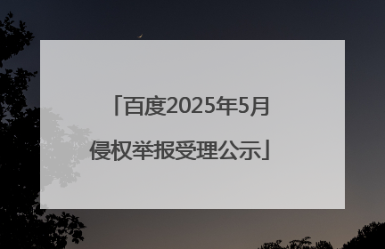 百度2025年5月侵权举报受理公示