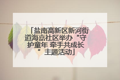 盐南高新区新河街道海嘉社区举办“守护童年 牵手共成长”主题活动