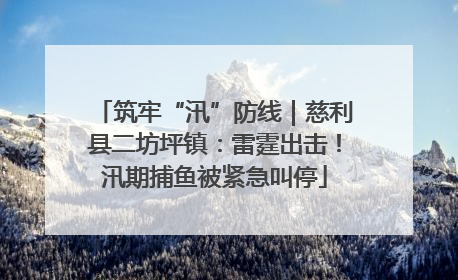 筑牢“汛”防线｜慈利县二坊坪镇：雷霆出击！汛期捕鱼被紧急叫停