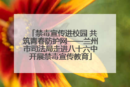 禁毒宣传进校园 共筑青春防护网——兰州市司法局走进八十六中开展禁毒宣传教育