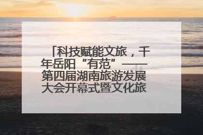 科技赋能文旅，千年岳阳“有范”——第四届湖南旅游发展大会开幕式暨文化旅游推介会侧记