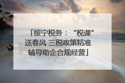 绥宁税务：“税课”送春风 三税政策精准辅导助企合规经营