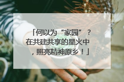 何以为“家园”？在共建共享的星火中，照亮精神原乡！