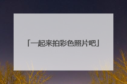 一起来拍彩色照片吧
