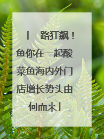 一路狂飙！鱼你在一起酸菜鱼海内外门店增长势头由何而来