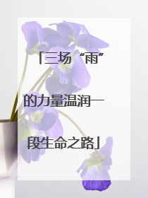 三场“雨”的力量温润一段生命之路