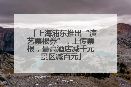 上海浦东推出“演艺票根券”，上传票根，最高酒店减千元景区减百元