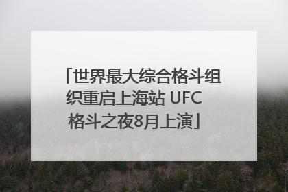 世界最大综合格斗组织重启上海站 UFC格斗之夜8月上演