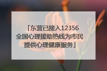 东营已接入12356全国心理援助热线为市民提供心理健康服务