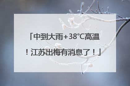 中到大雨+38℃高温！江苏出梅有消息了！