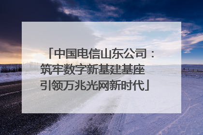 中国电信山东公司：筑牢数字新基建基座 引领万兆光网新时代