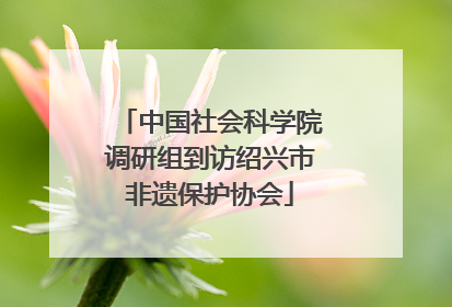 中国社会科学院调研组到访绍兴市非遗保护协会