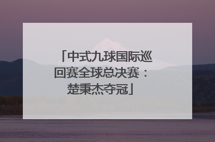 中式九球国际巡回赛全球总决赛：楚秉杰夺冠