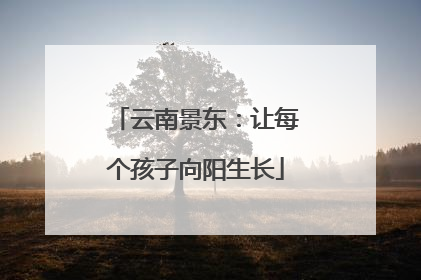 云南景东：让每个孩子向阳生长