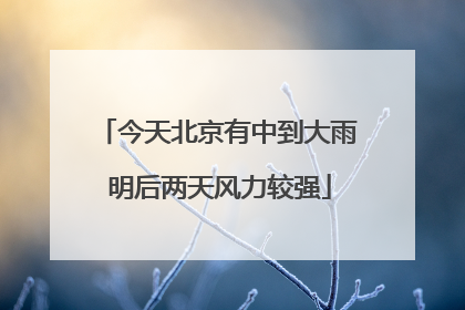 今天北京有中到大雨 明后两天风力较强