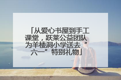 从爱心书屋到手工课堂，跃莱公益团队为羊楼洞小学送去“六一”特别礼物