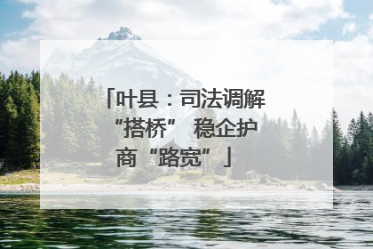 叶县：司法调解“搭桥” 稳企护商“路宽”