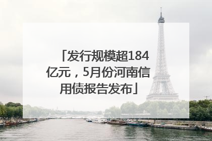发行规模超184亿元，5月份河南信用债报告发布