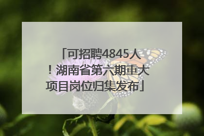 可招聘4845人！湖南省第六期重大项目岗位归集发布