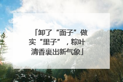 卸了“面子”做实“里子”，粽叶清香裹出新气象